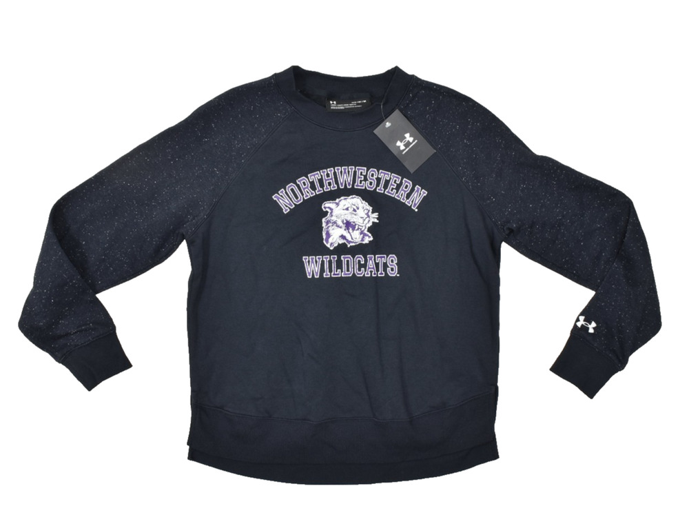 Under Armour Women's Regular Size M Northwestern Wildcats Sweatshirt Black NEW